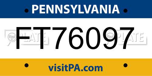 FT76097 Pennsylvania License Plate