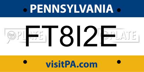 FT8I2E Pennsylvania License Plate