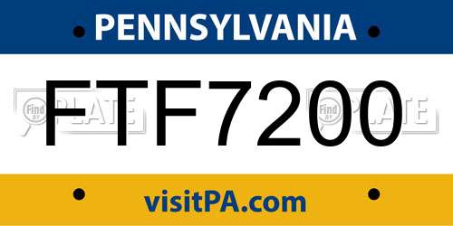 FTF7200 Pennsylvania License Plate