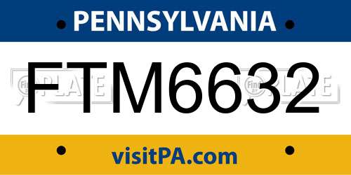 FTM6632 Pennsylvania License Plate