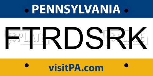 FTRDSRK Pennsylvania License Plate