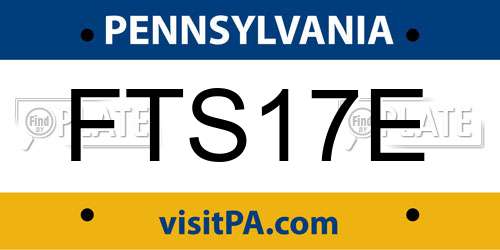 FTS17E Pennsylvania License Plate