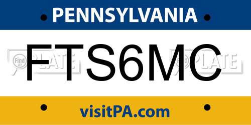 FTS6MC Pennsylvania License Plate