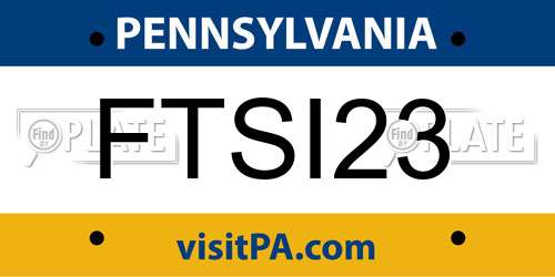 FTSI23 Pennsylvania License Plate