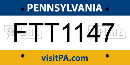 FTT1147 Pennsylvania License Plate