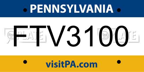 FTV3100 Pennsylvania License Plate