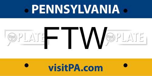 FTW Pennsylvania License Plate