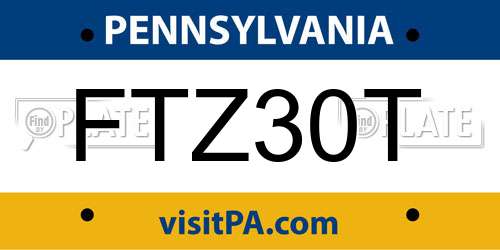 FTZ30T Pennsylvania License Plate