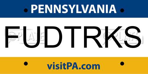 FUDTRKS Pennsylvania License Plate
