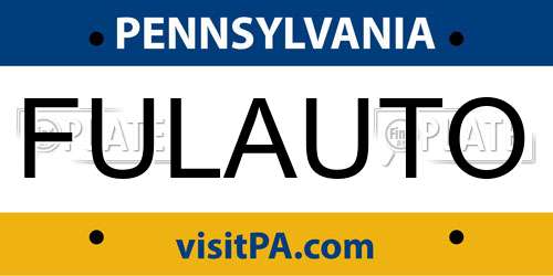 FULAUTO Pennsylvania License Plate