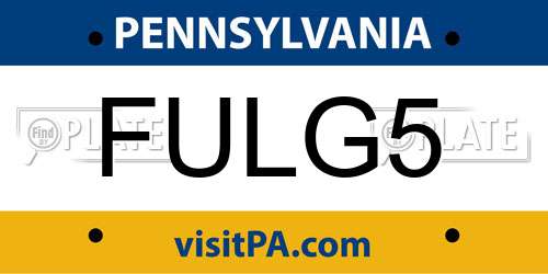 FULG5 Pennsylvania License Plate
