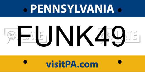 FUNK49 Pennsylvania License Plate