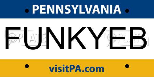 FUNKYEB Pennsylvania License Plate