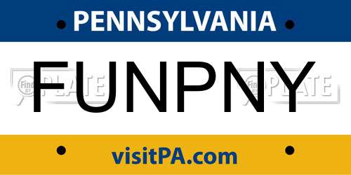 FUNPNY Pennsylvania License Plate
