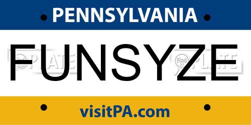 FUNSYZE Pennsylvania License Plate