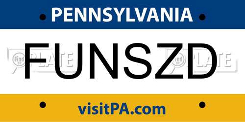 FUNSZD Pennsylvania License Plate