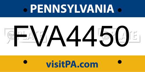 FVA4450 Pennsylvania License Plate