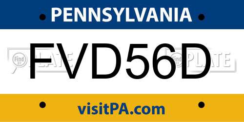 FVD56D Pennsylvania License Plate