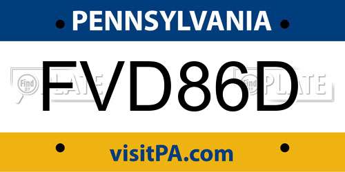 FVD86D Pennsylvania License Plate