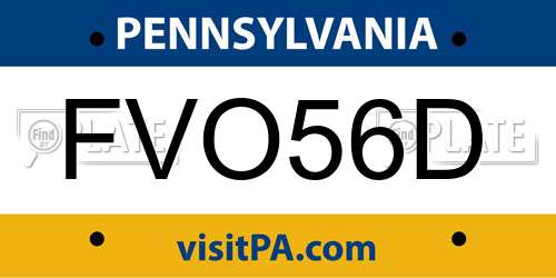 FVO56D Pennsylvania License Plate