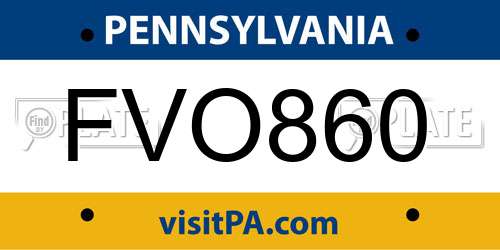 FVO860 Pennsylvania License Plate