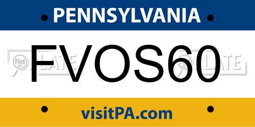 FVOS60 Pennsylvania License Plate