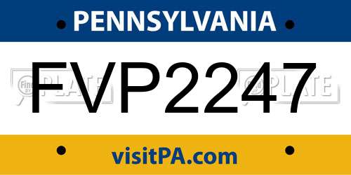 FVP2247 Pennsylvania License Plate