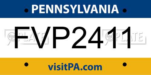 FVP2411 Pennsylvania License Plate