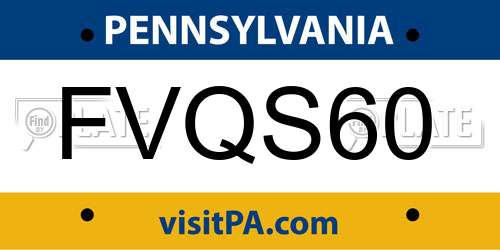 FVQS60 Pennsylvania License Plate