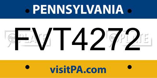 FVT4272 Pennsylvania License Plate