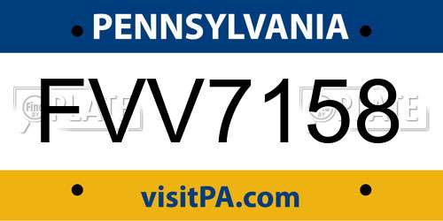 FVV7158 Pennsylvania License Plate
