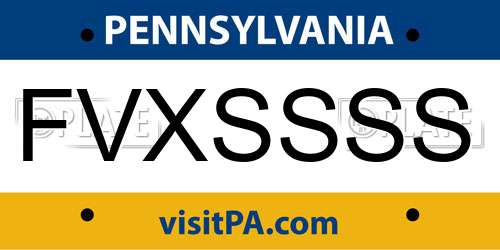 FVXSSSS Pennsylvania License Plate