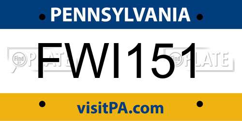 FWI151 Pennsylvania License Plate