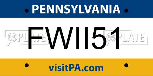 FWII51 Pennsylvania License Plate