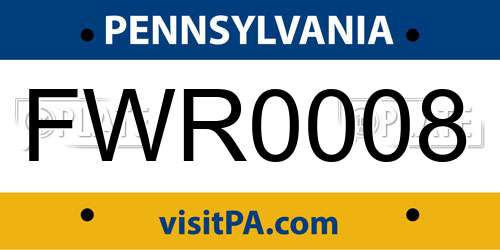FWR0008 Pennsylvania License Plate