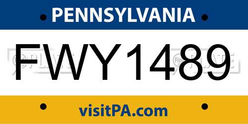 FWY1489 Pennsylvania License Plate