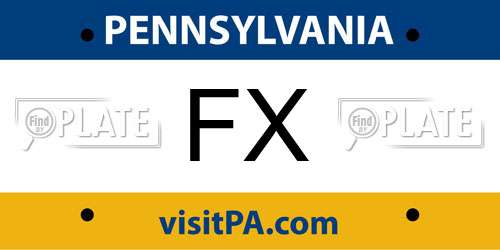 FX Pennsylvania License Plate