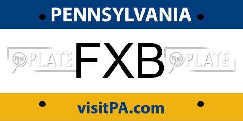 FXB Pennsylvania License Plate