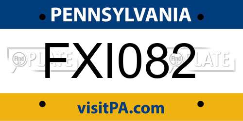 FXI082 Pennsylvania License Plate