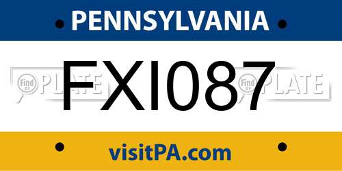 FXI087 Pennsylvania License Plate