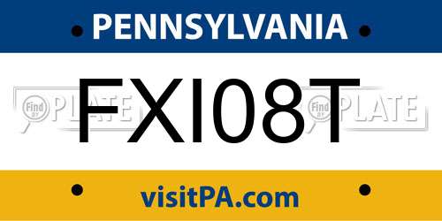 FXI08T Pennsylvania License Plate