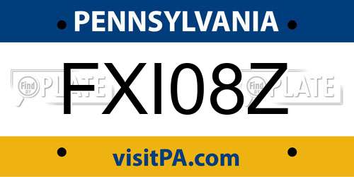 FXI08Z Pennsylvania License Plate