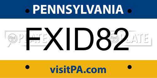FXID82 Pennsylvania License Plate