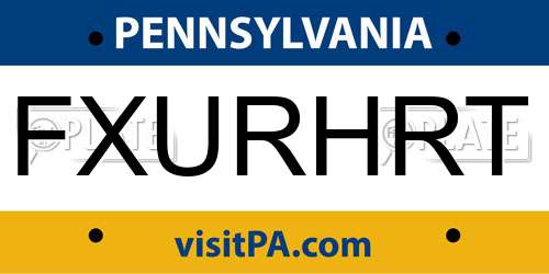 FXURHRT Pennsylvania License Plate