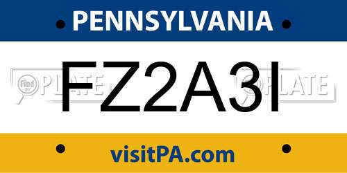 FZ2A3I Pennsylvania License Plate