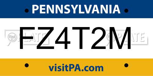 FZ4T2M Pennsylvania License Plate