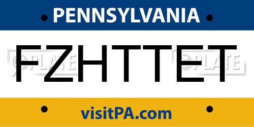 FZHTTET Pennsylvania License Plate