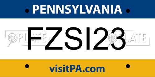 FZSI23 Pennsylvania License Plate