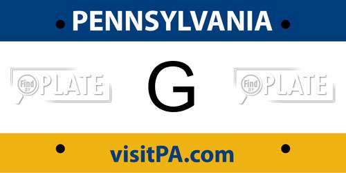 G Pennsylvania License Plate
