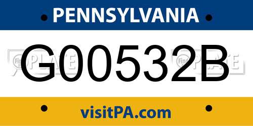 G00532B Pennsylvania License Plate